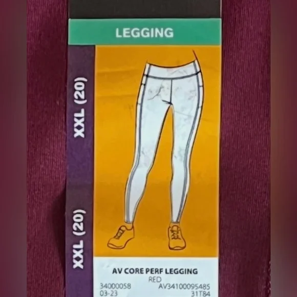Avia Maroon Leggings with pockets.
Stretchy Design. NWT. Women’s size XXL - Picture 4 of 7